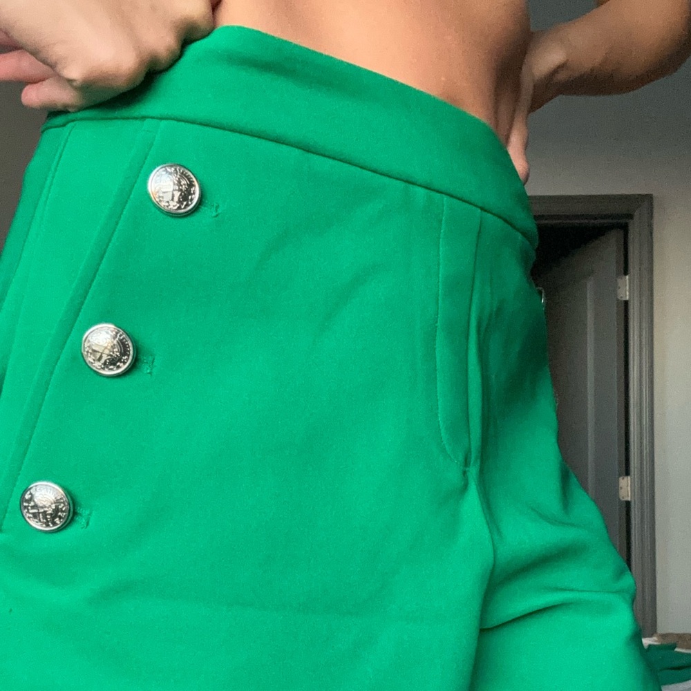 Green High-Waisted Women Shorts